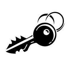 private key icon, private key silhouette vector illustration-simple silhouette illustration of private key, perfect for private key logos and icons