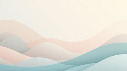 Serene Abstract Landscape of Pastel Hues, Evoking a Sense of Calm and Tranquility Through Gentle Undulating Forms