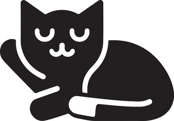 Cat funny black cat cartoon vector illustration