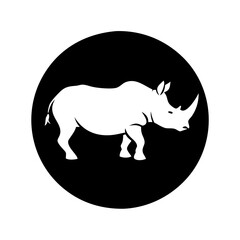 rhino icon, rhino silhouette vector illustration-simple silhouette illustration of rhino, perfect for rhino logos and icons