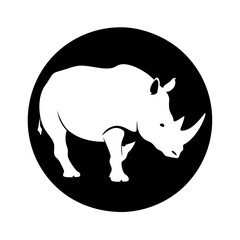 rhino icon, rhino silhouette vector illustration-simple silhouette illustration of rhino, perfect for rhino logos and icons