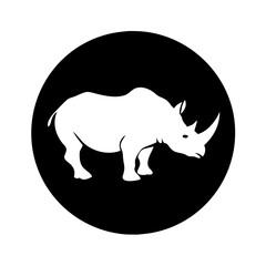 rhino icon, rhino silhouette vector illustration-simple silhouette illustration of rhino, perfect for rhino logos and icons