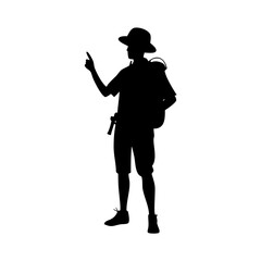 safari guide icon, safari guide silhouette vector illustration-simple silhouette illustration of safari guide, perfect for safari guide logos and icons