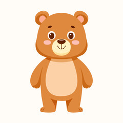 Fototapeta premium Illustration of Adorable Plush Teddy Bear with Cute Expressions - Vector Design