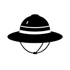 safari hat icon, safari hat silhouette vector illustration-simple silhouette illustration of safari hat, perfect for safari hat logos and icons