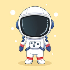Fototapeta premium Illustration of Cute Cartoon Astronaut - Character Vector Design