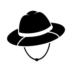safari hat icon, safari hat silhouette vector illustration-simple silhouette illustration of safari hat, perfect for safari hat logos and icons