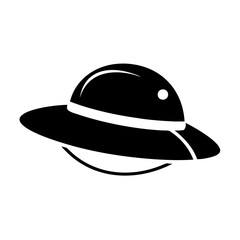 safari hat icon, safari hat silhouette vector illustration-simple silhouette illustration of safari hat, perfect for safari hat logos and icons