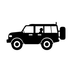safari jeep icon, safari jeep silhouette vector illustration-simple silhouette illustration of safari jeep, perfect for safari jeep logos and icons