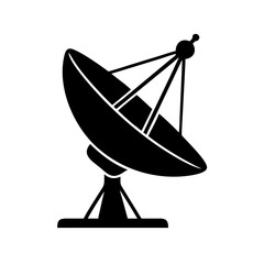 satellite dish icon, satellite dish silhouette vector illustration-simple silhouette illustration of satellite dish, perfect for satellite dish logos and icons