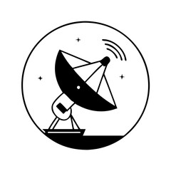 satellite dish icon, satellite dish silhouette vector illustration-simple silhouette illustration of satellite dish, perfect for satellite dish logos and icons