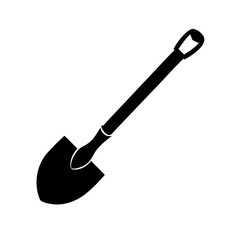 shovel icon, shovel silhouette vector illustration-simple silhouette illustration of shovel, perfect for shovel logos and icons