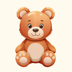 Obraz premium Illustration of Adorable Plush Teddy Bear with Cute Expressions - Vector Design