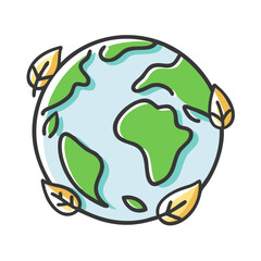 earth with leaves icon, earth with leaves vector illustration-simple illustration of earth with leaves, perfect for earth with leaves logos and icons