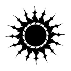 sun icon, sun silhouette vector illustration-simple silhouette illustration of sun, perfect for sun logos and icons