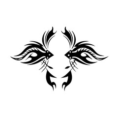 tribal art icon, tribal art silhouette vector illustration-simple silhouette illustration of tribal art, perfect for tribal art logos and icons