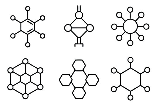 Chemical bond ioni line art ionic bond illustration design
