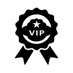 vip badge icon, vip badge silhouette vector illustration-simple silhouette illustration of vip badge, perfect for vip badge logos and icons