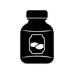 vitamin bottle icon, vitamin bottle silhouette vector illustration-simple silhouette illustration of vitamin bottle, perfect for vitamin bottle logos and icons