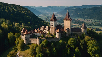 Fototapeta premium Old castle of Kreuzenstein in Austria, day time view