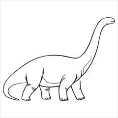 Fototapeta premium Brontosaurus in Minimalist Style
