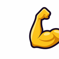 Flexed Biceps Arm Vector Illustration – Strong Muscular Hand in Cartoon Style.