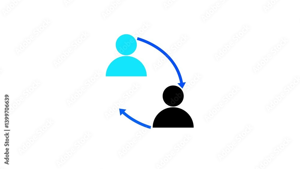 Aufkleber refresh icon animation - alpha matte. 4k video motion animation. exchange work icon isolated on purp