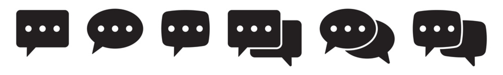 Chat icon. Speech bubble icon. Dialogue icons set.