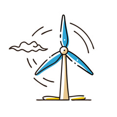 wind turbine icon, wind turbine vector illustration-simple illustration of wind turbine, perfect for wind turbine logos and icons
