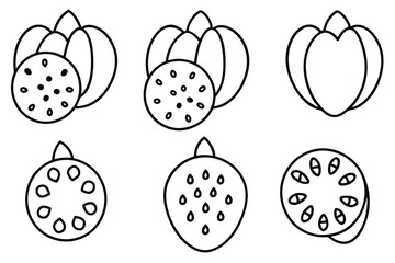 cherimoya line art with clean and delicate lines