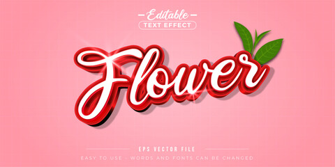 Red flower editable text effect.