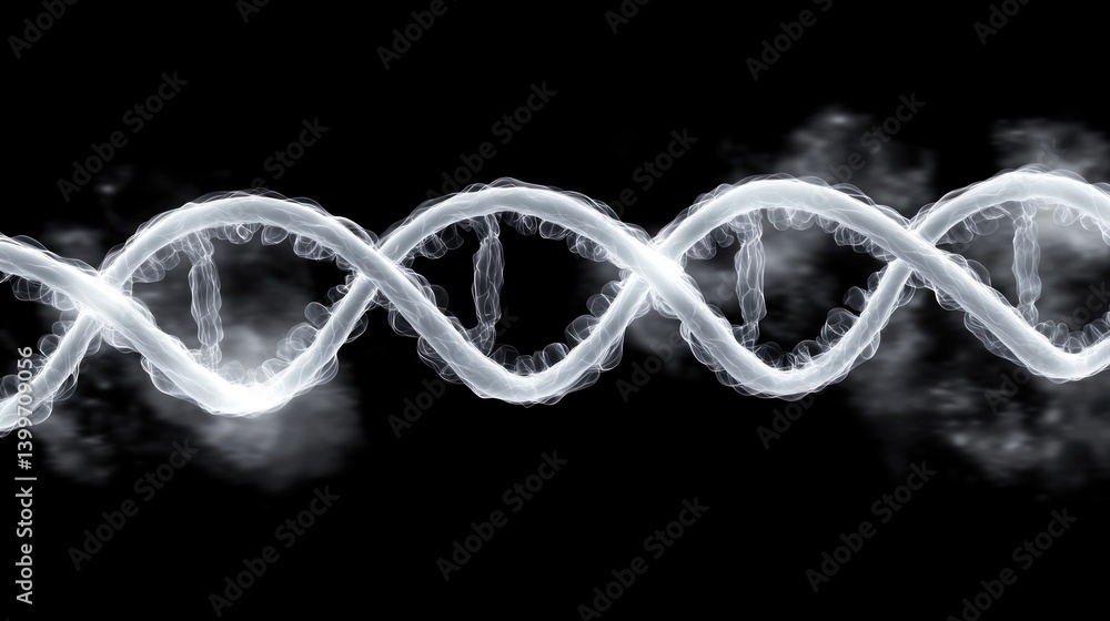 Poster a stylized representation of a double helix dna structure.