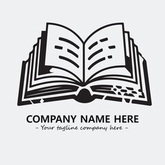 Book illustration black and white for logo company vector image
