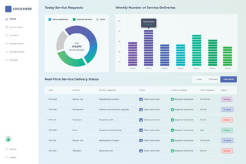 business work service dashboard ui template desing