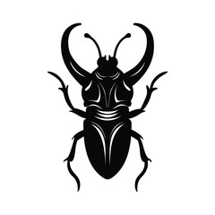 beetle head horn vector art silhouette