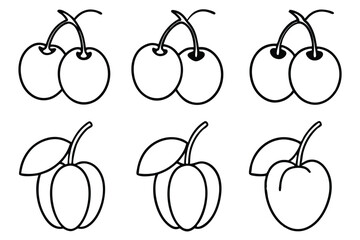 cherry plum line art portraying a serene botanical landscape