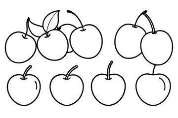 cherry plum line art with delicate floral designs