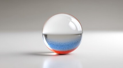 Glass egg with red, white, and blue design representing financial prism dynamics between united states and china