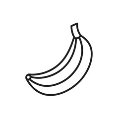 Banana outline vector illustration on white background