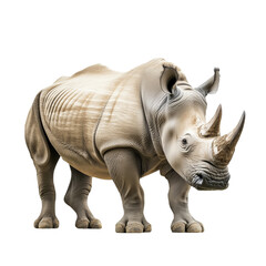 Obraz premium a rhinoceros isolated on white background, perfect for educational or wildlife-themed projects.