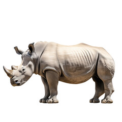 Obraz premium a rhinoceros isolated on white background, perfect for educational or wildlife-themed projects.