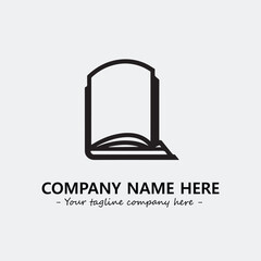 Book illustration black and white for logo company vector image
