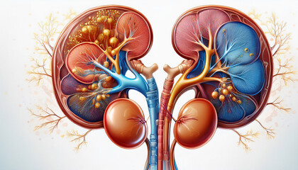 Naklejka premium 003-045-195-HyperRealisticTheLifecycleoftheUrinarySystem--Changesfrombirthtooldage.interac(3)