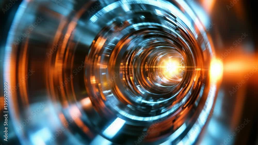 Poster mesmerizing abstract tunnel of light futuristic design showcasing energy and illumination through in
