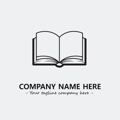 Book illustration black and white for logo company vector image
