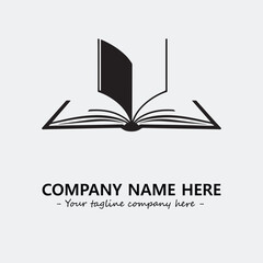 Book illustration black and white for logo company vector image
