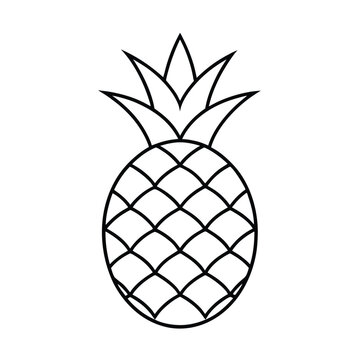 recommend clip art: pineapple fruit line art vector illustration