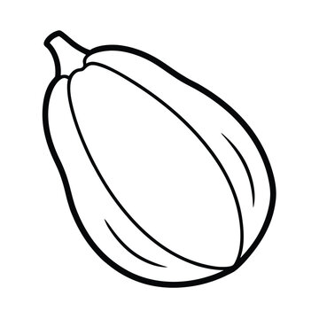 recommend clip art: papaya fruit line art vector illustration