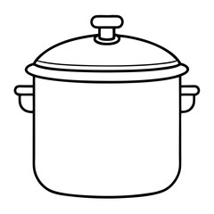 Pressure Cooker Outline Coloring Book Page Line Art