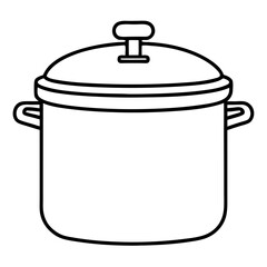 Pressure Cooker Outline Coloring Book Page Line Art